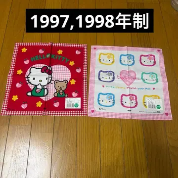 헬로키티 손수건 레드 카오하나 키티 헤이세이 레트로 희귀 레어