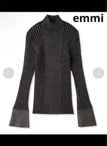emmi atelier 세로 골지 터틀 니트 블랙 에미 아틀리에