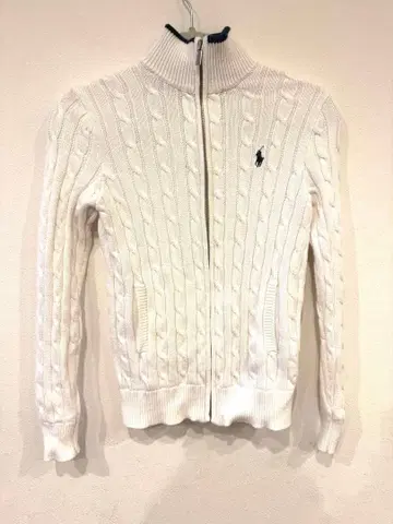 폴로 랄프 로렌 화이트 케이블 니트 스웨터