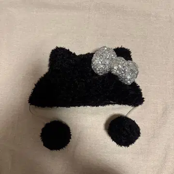 USJ 키티 팬캡 블랙 모자 스팽글