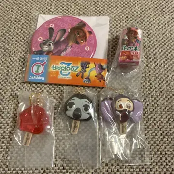 주토피아 캔 거울 가챠 키링 5종 세트