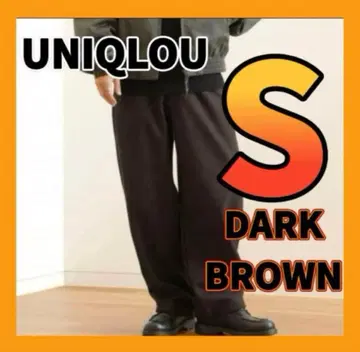 25AW 유니클로 유 브러쉬드 맨투맨 와이드 팬츠 다크 브라운 S