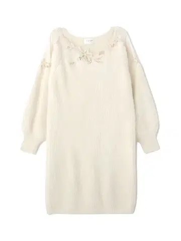 JILL by JILL STUART 플라워 펄 자수 니트 원피스