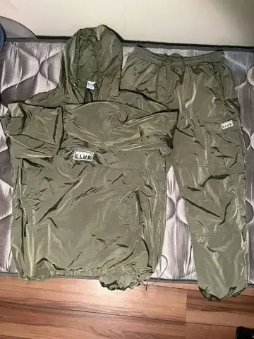 PRO CLUB 나일론 자켓 셋업 올리브 그린