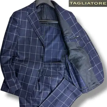 J7142 컨디션 최상 딸리아또레 윈도페인 패턴 플란넬 수트 네이비 50