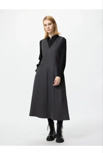 브러쉬드 저지 원피스 유니클로