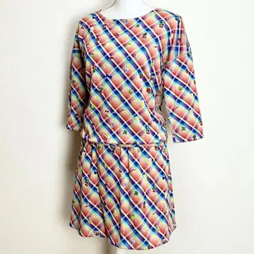 프랑슈리페 스커트 셋업 멀티 컬러 후르츠 올 패턴 M 일본제