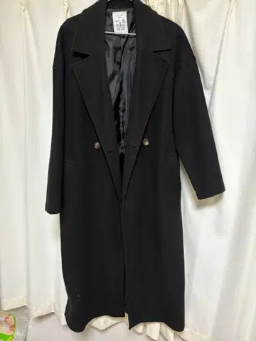 AS KNOW AS plus 블랙 롱 코트