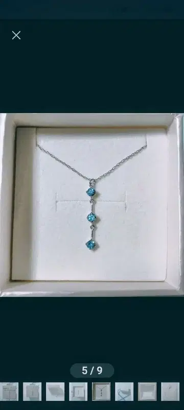 K10 WG 블루 토파즈 스톤 목걸이 3석