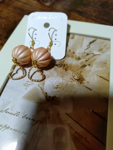 핑크 하트형 후크 포함 귀걸이