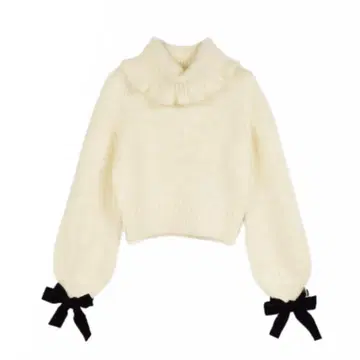 An Mille 소매 리본 샤기 니트