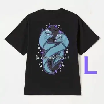 새상품 인어공주 플롯섬과 젯섬 T셔츠 블랙 L 디즈니 아베일