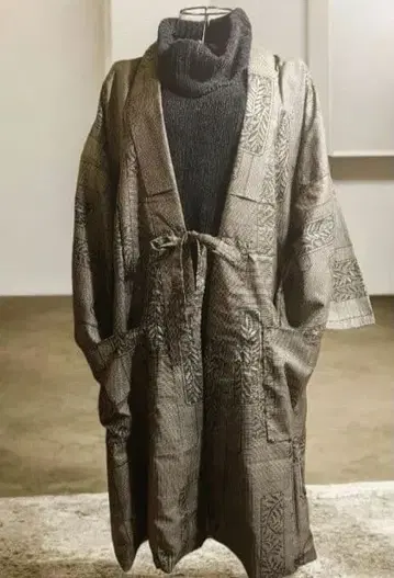 진흙 오시마 명주 리메이크 롱 코트풍