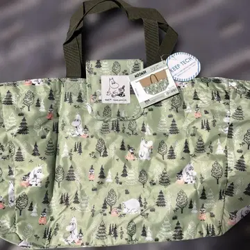 미사용 새상품 MOOMIN 쇼핑백 레지 바스켓 사이즈 그린