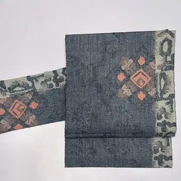 8촌 나고야 오비 순수 실크 니시진 비단 그레이 so225