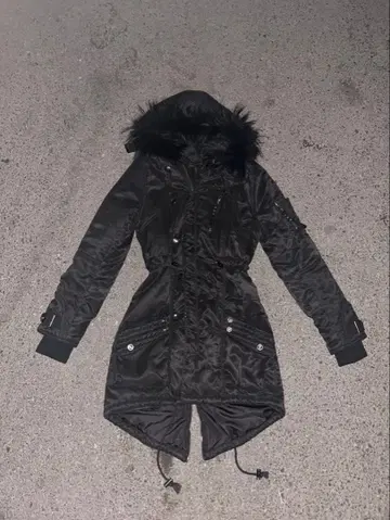 archive 시크 스타일 헤이세이 갸루 퍼 다운 기믹 더블 지퍼