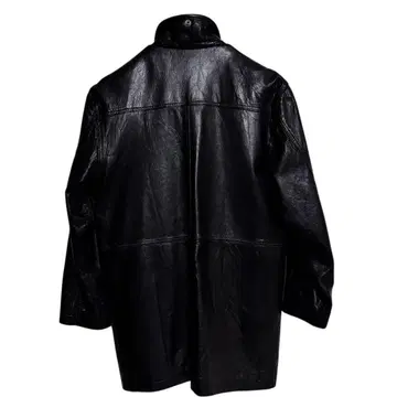 90s 가죽 코트 유로 구제 의류 빈티지 블랙 표피 가죽 램 가죽