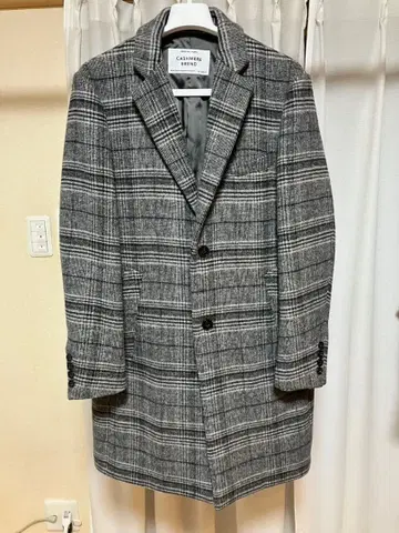 EDIFICE 에디피스 캐시미어 블렌드 체크 무늬 체스터 코트 M