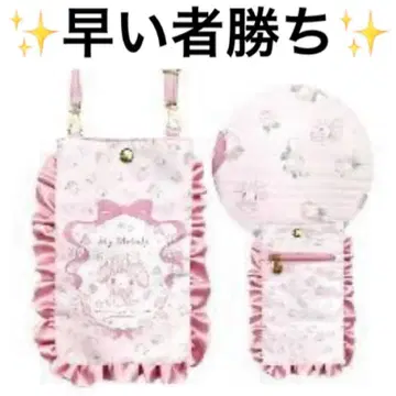 산리오 숄더 미니백 프릴 마이멜로디 파우치 끈 포함