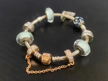 판도라 팔찌 스네이크 체인 핑크 골드 Silver925