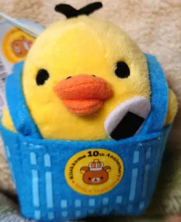 리락쿠마 키이로이토리 로손 한정판 걸이 봉제 인형 10주년