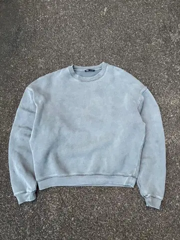 ZARA 그레이 워싱 맨투맨 크루넥