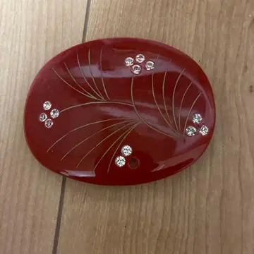 빨간색 오비 고정 띠 꽃과 잎 무늬