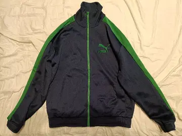 PUMA 트랙 자켓 네이비/그린 레트로 컬러