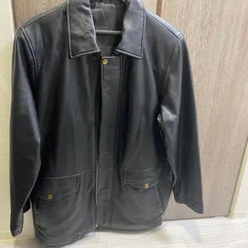 블랙 가죽 롱 자켓