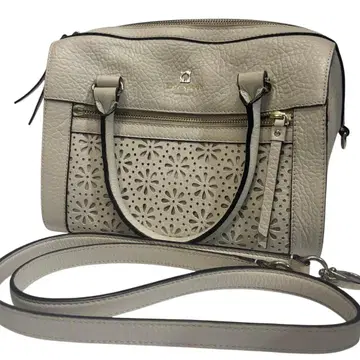 케이트 스페이드 핸드백 2way 화이트 가죽 펀칭 꽃