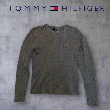 타미힐피거 클래식 케이블 니트 크루넥 스웨터 그레이