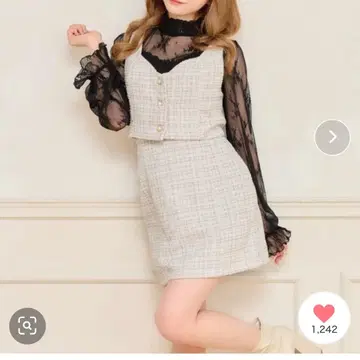 셋업 트위드 뷔스티에 양산형