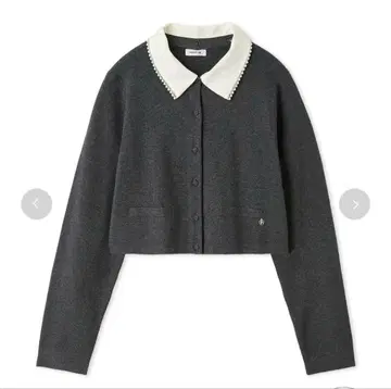 새상품 완판템 프레이 아이디 펄 트리밍 칼라 어태치드 가디건