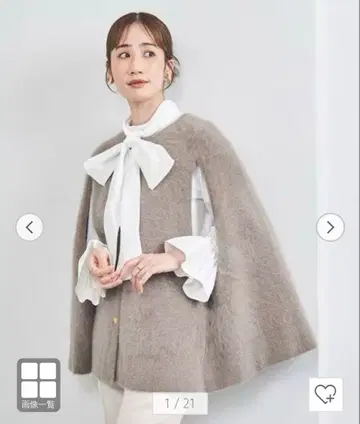 UNITED ARROWS 폭스 캐시미어 케이프