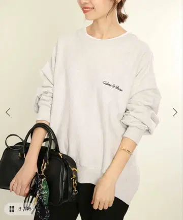 SLOBE IENA 자수 로고 레이어드 디자인 맨투맨