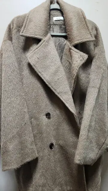 epnok 더블 브레스트 샤기 하프 코트