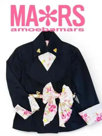 MARS 자켓 장미 무늬 벨트 포함 S 사이즈 마즈 블랙