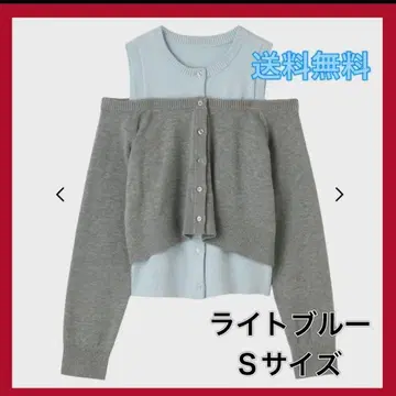 THETOE Celle 레이어드 가디건 S 사이즈 블루