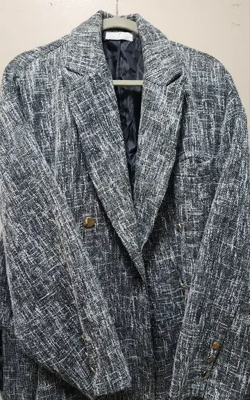 welise 파인 트위드 패브릭 오버 사이즈 테일러드 자켓