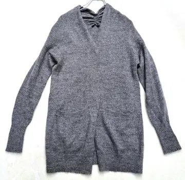 새상품급 파드칼레 알파카 100% 가디건 그레이 오픈 프론트 38