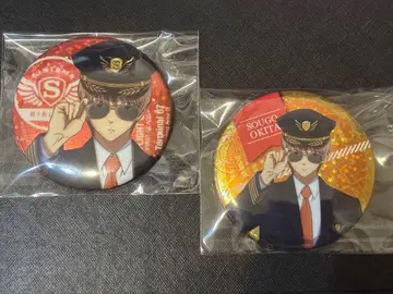 은혼 오키타 소고 파이롯트 나리타 애니메이션 콜라보 캔뱃지 2개 세트