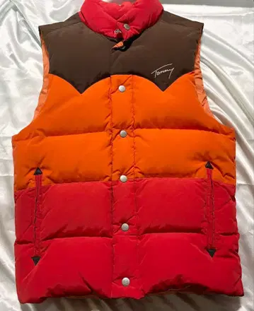 Tommy 남성용 멀티 컬러 다운 베스트
