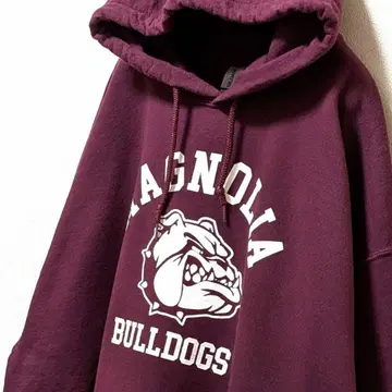길단 매그놀리아 불독 후드 맨투맨 크림슨 레드 빨간색 XL 구제 의류