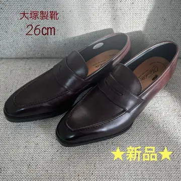 미사용 오츠카제화 가죽 코인 로퍼 26cm 3E 다크 브라운