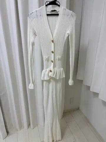 self-portrait 화이트 니트 원피스 S