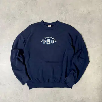 90s USA제 프룻 오브 더 룸 맨투맨 네이비 페이드