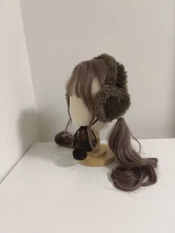 하트 이어머프 브라운 핸드메이드 귀도리 귀마개