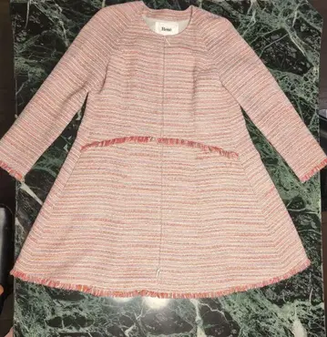 르네 LA FILLE 사제 프린지 트위드 원피스 코트