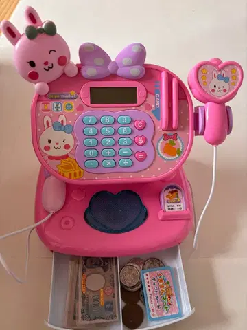 완구 금전 등록기 핑크 토끼