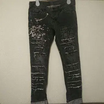 Hysterics 데미지 가공 데님 그레이